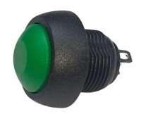 Green Waterproof PBS-33B 12mm 2 PIN Self-Reset Mini Round Push Button - 1