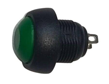 Green Waterproof PBS-33B 12mm 2 PIN Self-Reset Mini Round Push Button - 4