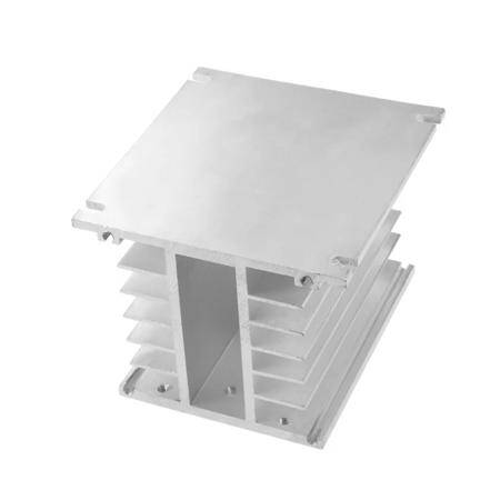 H Shape Aluminum Three-Phase Solid State Relay SSR Heat Sink Base Small Type Heat Radiator For 10A to100A Size:110x100x80MM - 1