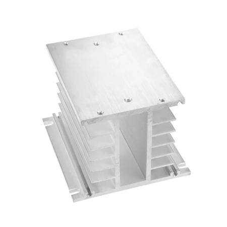 H Shape Aluminum Three-Phase Solid State Relay SSR Heat Sink Base Small Type Heat Radiator For 10A to100A Size:110x100x80MM - 2