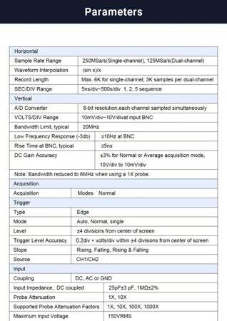 Hantek 2D42 40Mhz 3in1 2CH Osiloskop + Dalga Jeneratörü + Multimetre EU Fişli Pilli - 2