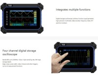 Hantek TO1204D Touch Screen Digital Oscilloscope 4CH 200Mhz 1GSa/s + 25Mhz Signal Source+Multimeter EU Plug With Battery - 2
