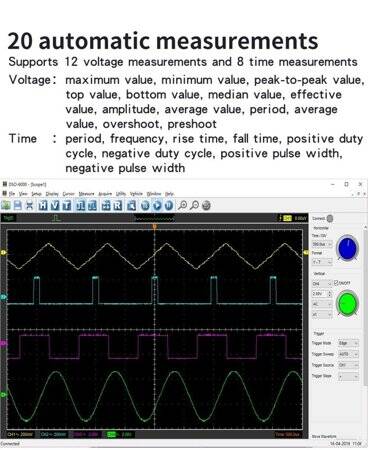 Hantek6074BC USB Virtual Oscilloscope 4 CH 70MHz - 5