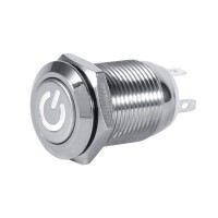 High Head 12mm 110-220V Waterproof Momentary Self-Reset Metal Push Button Switch With White Led Light And Switch Socket Button Connector - 1