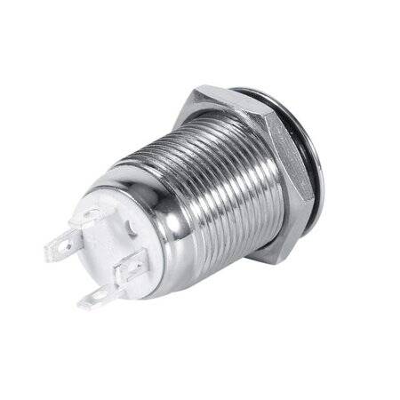 High Head 12mm 110-220V Waterproof Momentary Self-Reset Metal Push Button Switch With White Led Light And Switch Socket Button Connector - 3