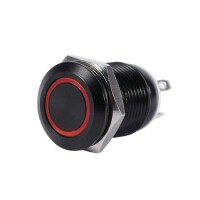 High Head 12mm 110-220V Waterproof Self-Locking Metal Push Button Switch With Green Led Light And Switch Socket Button Connector - 2