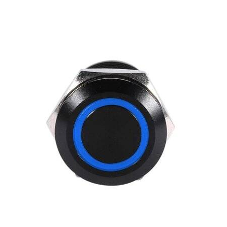 High Head 12mm 12-24V Waterproof Momentary Self-Reset Metal Push Button Switch With Blue Led Light - 2
