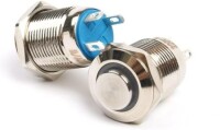 High Head 12mm 12-24V Waterproof Momentary Self-Reset Metal Push Button Switch With Green Led Light - 3