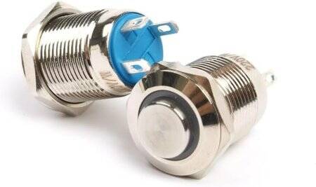 High Head 12mm 12-24V Waterproof Momentary Self-Reset Metal Push Button Switch With Green Led Light - 3