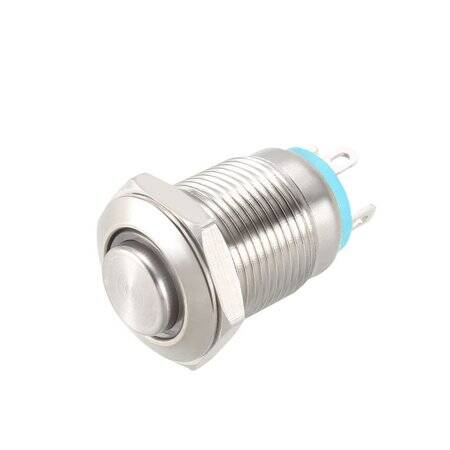 High Head 12mm 3-6V Waterproof Momentary Self-Reset Metal Push Button Switch With Blue Led Light - 1