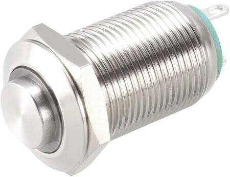 High Head 12mm 3-6V Waterproof Self-Locking Metal Push Button Switch With Blue Led Light - 1