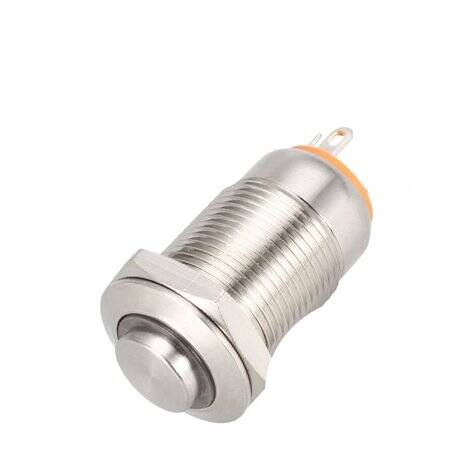 High Head 12mm 3-6V Waterproof Self-Locking Metal Push Button Switch With Yellow Led Light - 2