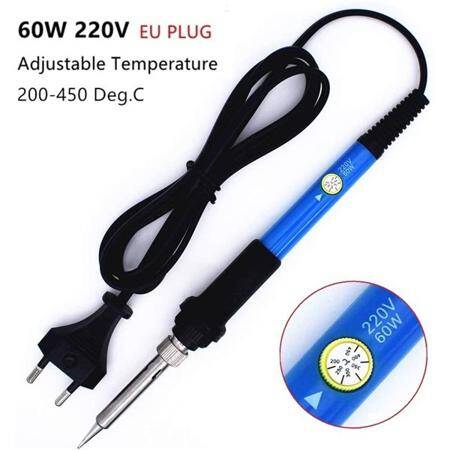 High Quality Adjustable Temperature Straight Plug Soldering Iron 60W Voltage Regulation Range 110-240V EU Plug 220V - 4