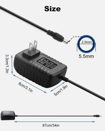 High Quality Full Amperes 12V 1.2A EU Plug Adapter - 2