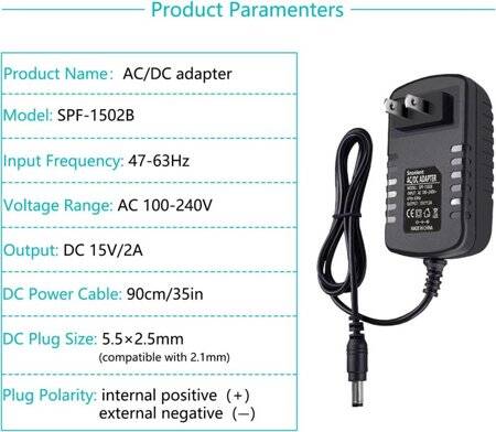High Quality Full Amperes 15V 2A EU Plug Adapter - 2