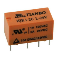 HJR1-2C-L-24VDC-S-ZY RELAY 2A 24VDC 2PNC TELECOM (DS2) TYPE TIANBO - 1