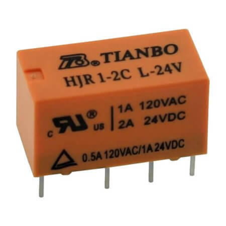 HJR1-2C-L-24VDC-S-ZY RELAY 2A 24VDC 2PNC TELECOM (DS2) TYPE TIANBO - 1
