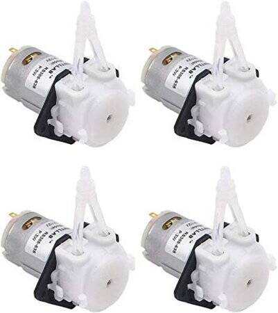 INTLLEU 12V Liquid Pump With Three Replacement Silicone Tubes Tube Size 1mm ID X 3mm OD Flow 2~17 ML/Min - 1