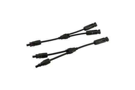 IP67 MC4-Y3 Solar Panels Cable Socket Plug Connector - 1 Pair 2 Branch Y Type - 3
