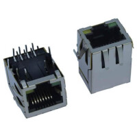 J0011D21BNL MODULAR JACK THT R/A 8P8C (RJ45,Ethernet) GRAY - 1
