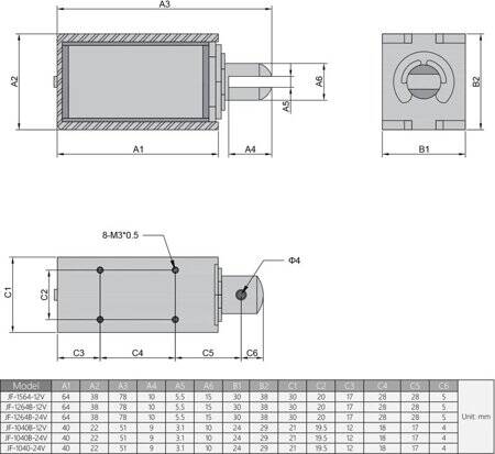 JF-1040B DC6V 25N 10mm Push-Pull Permeable Electromagnet Lock - 5