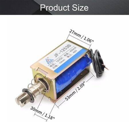 JF-1253B DC6V 42N 10mm Push-Pull Permeable Electromagnet Lock - 2