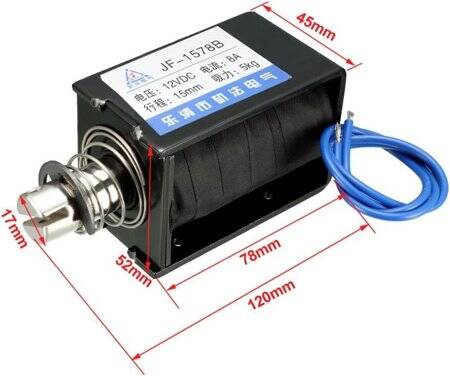 JF-1578B DC6V 5KG 15mm Push-Pull Permeable Electromagnet Lock - 2