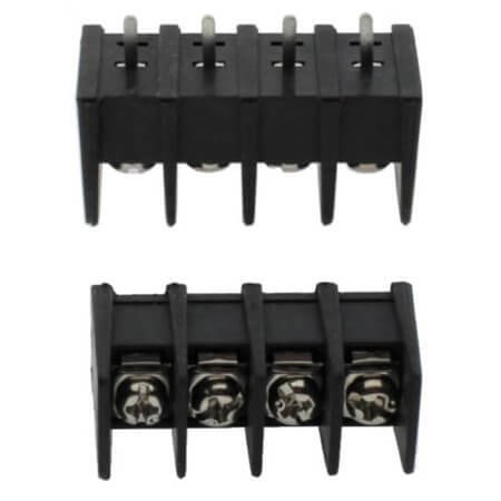 JFF25C-7.62-04P-13 TERM.BLK.7.62MM 4PIN(1X4) THT V/T BLACK - 1