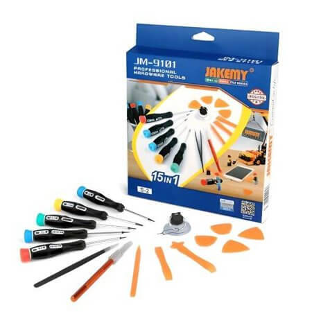 JM-9101 CEPTEL TAMİR SET JAKEMY JM-9101 CEP TELEFON TAMİR SETİ 15 PARÇA - 1