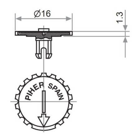 JPEPL5371RO ACCESSORY PT15 THUMBWHEEL 5371 RED - 1