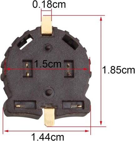 Kahverengi CR1220PCB Tipi Pil Tutucu Altın Ayak - 5
