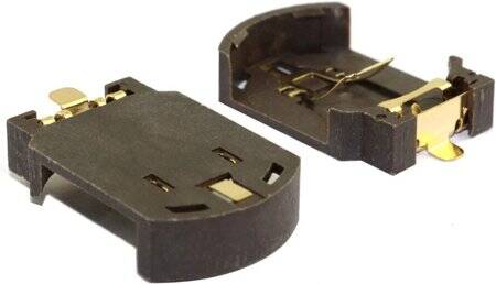 Kahverengi CR2032-BS-8 PCB Tipi Pil Tutucu Altın Ayak - 2