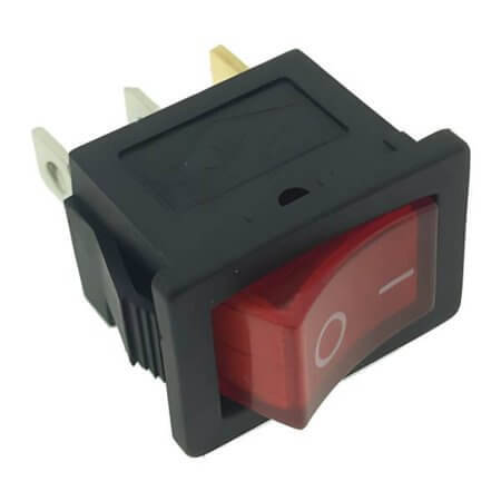 KCD1-104 SWITCH ROCKER ON-OFF 3PIN 15X21MM RED WITH LED - 1