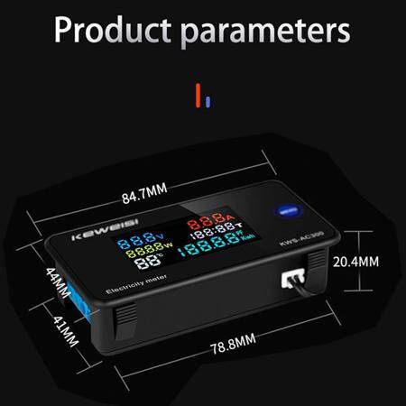 KEWEISI KWS-AC300-100A Digital Electricity Meter Voltmeter Ammeter Measurement Open CT - 4