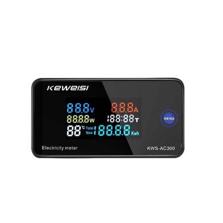 KEWEISI KWS-AC300-20A Digital Electricity Meter Voltmeter Ammeter With CT AC 50~300V Power Current Voltage Temperature Measurement - 1