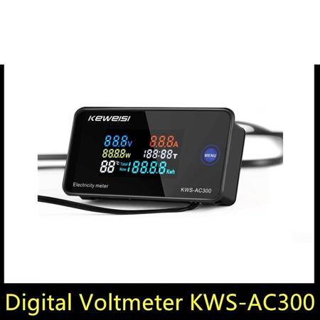 KEWEISI KWS-AC300-20A Digital Electricity Meter Voltmeter Ammeter With CT AC 50~300V Power Current Voltage Temperature Measurement - 2