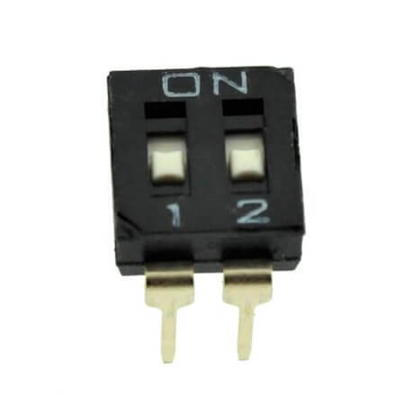 KF1027A-02P-LG-DFT-01B SWITCH DIP 2 Pos. SPST 25mA 24VDC THT V/T - 1