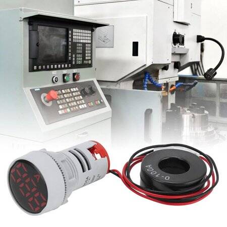 Kırmızı 0-100A 22mm AD16-22DSA Yuvarlak Kapaklı Trafolu LED Ampermetre - 4