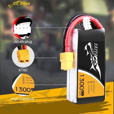 Kırmızı 1300 MAH 3 S 11.1 V 25C Yüksek Güç Yüksek Kaliteli Model Uçak LIPO Pil XT60 Dişi - 3