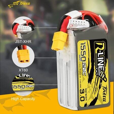 Kırmızı 1300 MAH 4 S 14.8 V 25C Yüksek Güç Yüksek Kaliteli Model Uçak LIPO Pil JST Dişi - 3