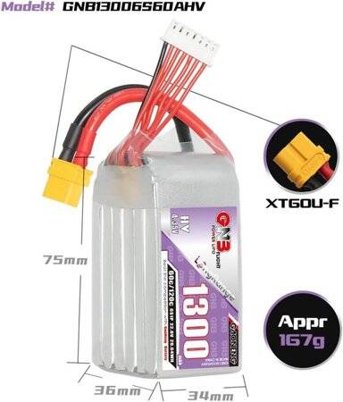 Kırmızı 1300 MAH 6 S 22.2 V 25C Yüksek Güç Yüksek Kaliteli Model Uçak LIPO Pil JST Dişi - 5