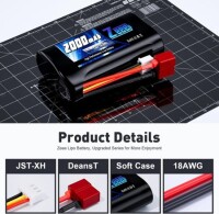 Kırmızı 1500 MAH 2 S 7.4 V 25C Yüksek Güç Yüksek Kaliteli Model Uçak LIPO Pil JST Dişi - 3