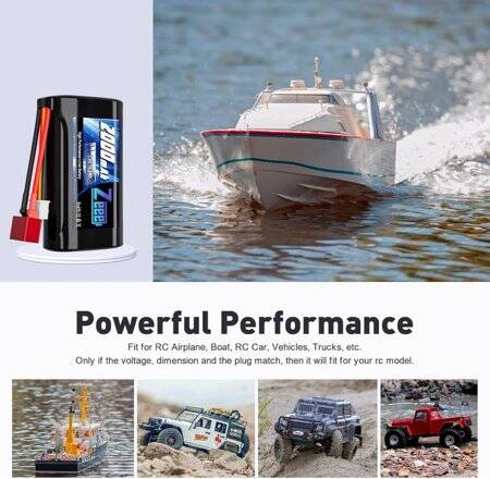 Kırmızı 1500 MAH 2 S 7.4 V 25C Yüksek Güç Yüksek Kaliteli Model Uçak LIPO Pil JST Dişi - 5