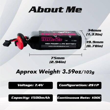 Kırmızı 1500 MAH 2 S 7.4 V 25C Yüksek Güç Yüksek Kaliteli Model Uçak LIPO Pil XT60 Dişi - 3