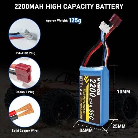 Kırmızı 1500 MAH 3 S 11.1 V 35C Yüksek Güç Yüksek Kaliteli Model Uçak LIPO Pil JST Dişi - 3