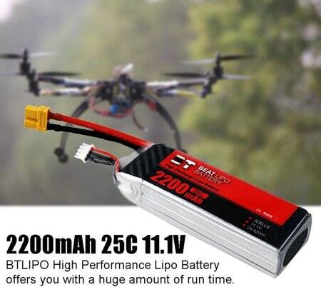 Kırmızı 2200 MAH 3 S 11.1 V 25C Yüksek Güç Yüksek Kaliteli Model Uçak LIPO Pil JST Dişi - 3