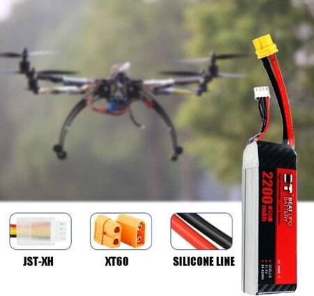 Kırmızı 2200 MAH 3 S 11.1 V 25C Yüksek Güç Yüksek Kaliteli Model Uçak LIPO Pil XT60 Dişi - 2