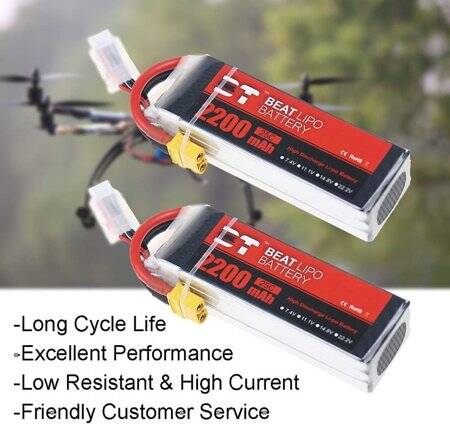 Kırmızı 2200 MAH 3 S 11.1 V 25C Yüksek Güç Yüksek Kaliteli Model Uçak LIPO Pil XT60 Dişi - 4