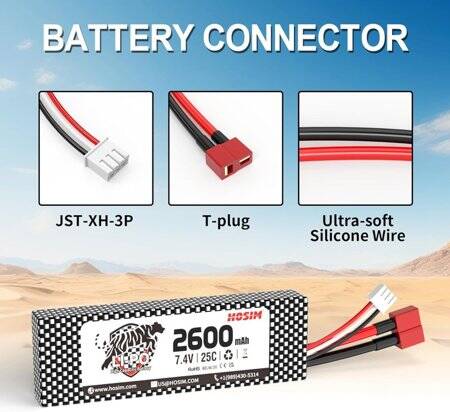 Kırmızı 2600 MAH 2 S 7.4 V 25C Yüksek Güç Yüksek Kaliteli Model Uçak LIPO Pil XT60 Dişi - 5