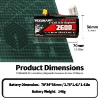 Kırmızı 2600 MAH 3 S 11.1 V 25C Yüksek Güç Yüksek Kaliteli Model Uçak LIPO Pil JST Dişi - 2